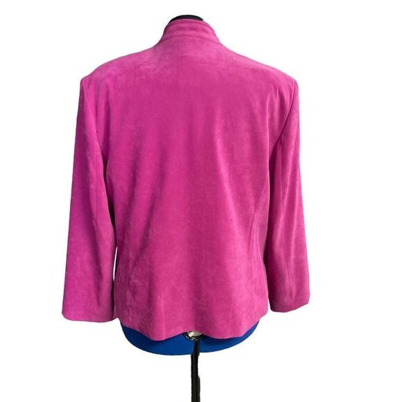 JM Collection by Jeniffer Moore Women’s Quilted Suede like Jacket Pink S… - Picture 4 of 12